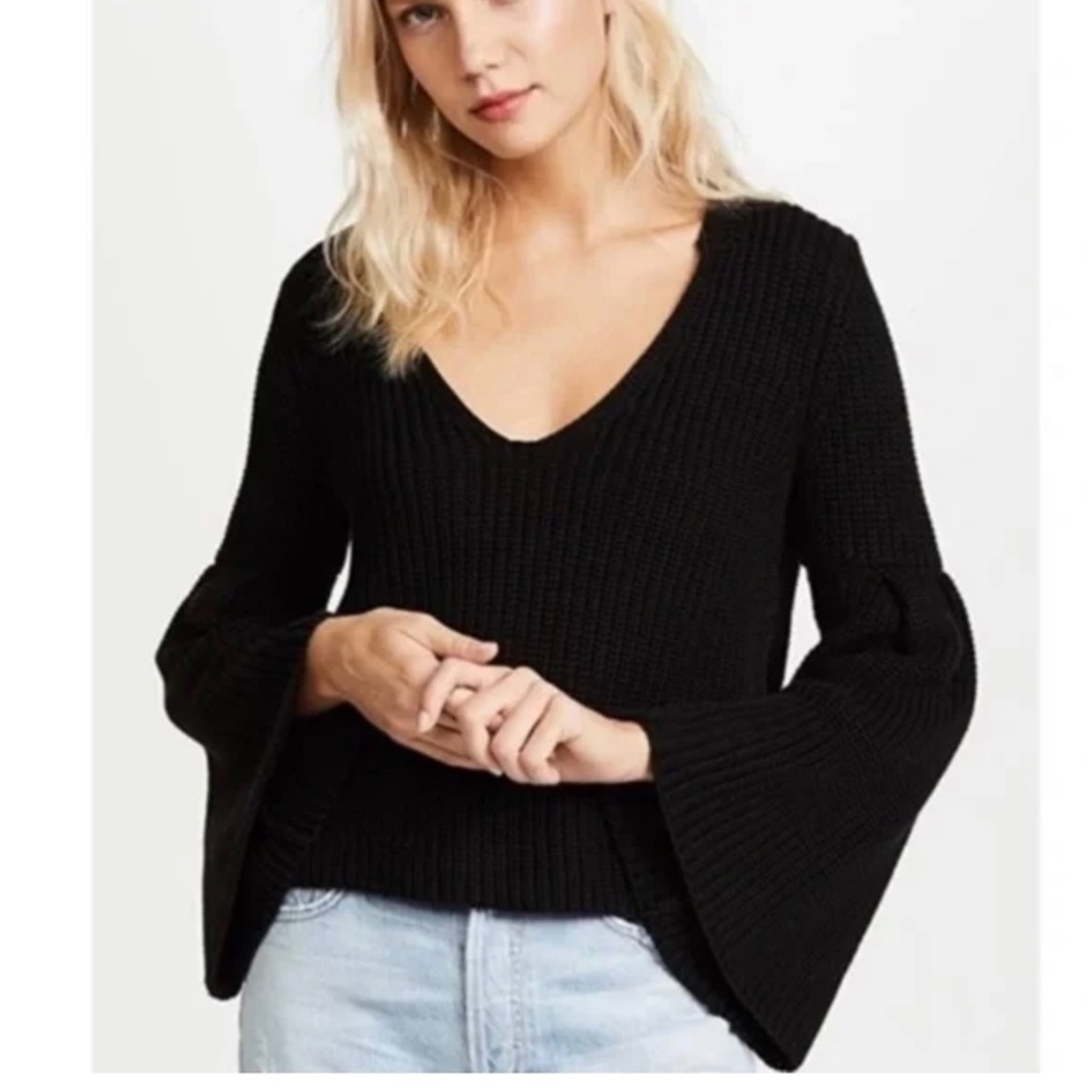 Free People cropped sweater XS black